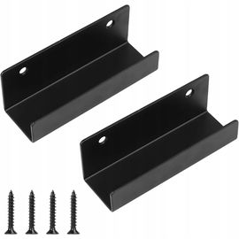 2 konsole typu U - uchwyty ścienne, metalowe, 125 mm