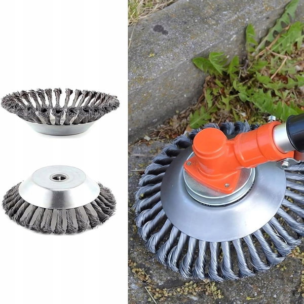 LADAMI Szczotka do chwastów Pleciona szczotka do podkaszarki 200 x 25,4 mm