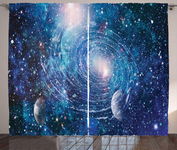 ABAKUHAUS Zasłony - Mgławica Helix, Ciemny Niebieski, 280 cm x 175 cm