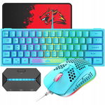 LexonElec T60 60% Kompaktowa Klawiatura RGB + Mysz 12000 DPI Niebieski