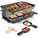 HengBO Raclette Grill elektryczny 1500 W - 8 patelni, regulacja temperatury