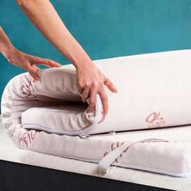 Flowen Nakładka na materac 160x190 cm, 6 cm, oddychająca, zdejmowana