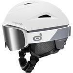 Odoland Kask Narciarski z Goglami i Maską, Biały, Rozmiar M (57-59 cm)