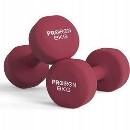 PROIRON Hantle neoprenowe 2 x 8 kg - wygoda, siła i styl, Czerwone