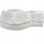 Perixx PERIBOARD-612 Ergonomiczna Klawiatura Bezprzewodowa AZERTY, Biała