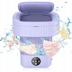 Bubbacare Mini Pralka Składana 10 l - Kompaktowa i Mobilna, Fioletowa