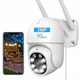NGTeco, Kamera zewnętrzna WiFi 3MP 2K, Night Vision, obrotowa