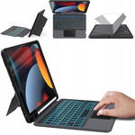 ROOFEI Etui z klawiaturą do iPada 10,2" / Air 3 / Pro 10,5" QWERTZ Czarne