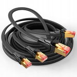 SNOWKIDS Kabel LAN Cat 8 3 m 2 sztuki - 40 Gb/s, nylonowy