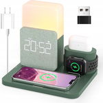 COLSUR Ładowarka indukcyjna 3 w 1 15W + lampka + budzik Zielona