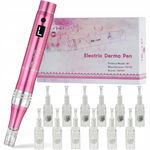 TBPHP M1 Derma Pen Profesjonalny - 7 trybów, LCD, 12 wkładów, różowy