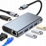 SZPACMATE Hub USB C 7 w 1 - HDMI 4K, VGA, Ethernet i Power Delivery