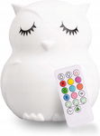 LumiPets Lampka nocna LED sowa - silikonowa, dotykowa, z pilotem