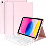 KBCASE Etui z Klawiaturą Bluetooth QWERTY ES do iPad 10.9" 10. Gen Różowe