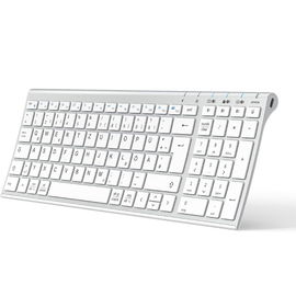 iClever BK10 Klawiatura Bluetooth - QWERTZ, biała, ładowalna, 3 urządzenia