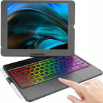 KBCASE Etui 360° z Klawiaturą QWERTY ES i Gładzikiem do iPad 10.2 9/8/7 Gen