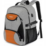 PUSLOM, duży plecak 30L, laptop 17,3", USB, wodoodporny, szary