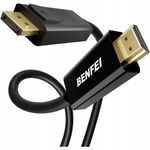 Zestaw 2 kabli Benfei DisplayPort do HDMI (1,8 m) - FullHD 1080p, pozłacane