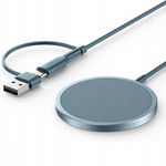 JSAUX Magnetyczna ładowarka bezprzewodowa MagSafe - Niebieska