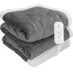 Comfytemp Koc Elektryczny 160x130 cm Flanelowy, 3 Poziomy Grzania, Auto-Off