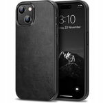 Skórzane etui TENDLIN do iPhone 15 - hybrydowe TPU, czarne