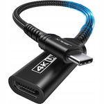 JSAUX 4K Adapter USB-C na HDMI - Thunderbolt 3, Plug & Play, Czarny