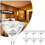 Vinaco GU5.3 LED 3W - Zestaw 6 reflektorów MR16 - Ciepła biel 2700K, 585 lm