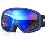 Victgoal Gogle narciarskie / snowboardowe OTG - niebieskie, przeciwmgielne