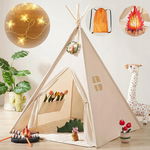 Tipi Tiny Land z lampkami i ogniskiem - namiot dziecięcy do zabawy
