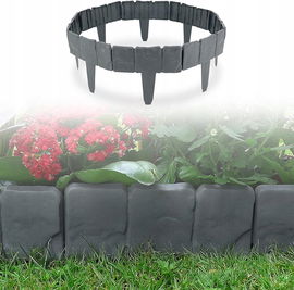 Obrzeże Trawnika Kamienne, 10 szt. - Elastyczne, Trwałe, Antracytowe, 2,5 m