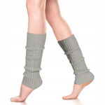 Neer 80s Ribbed Leg Warmers - Długie Szare Ocieplacze na Kostki