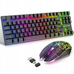 LexonTech T87 Upgrade Bezprzewodowy Zestaw Gamingowy RGB 87 Klawiszy + Mysz