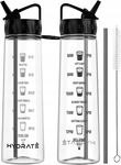 HYDRATE 900 ml Butelka sportowa ze słomką i oznaczeniem czasu