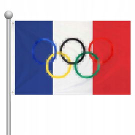 Francja Flaga Olimpijska 90x150 cm | Poliester | Dwustronne szwy |
