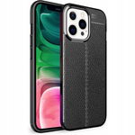 Etui NALIA ze skóry ekologicznej do iPhone 13 Pro czarne, smukłe i stylowe
