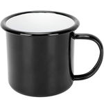 Emaliowany kubek 350 ml - Czarny, klasyczny styl retro