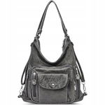 DEEVORCA Vintage Torba Damska 4w1 | Plecak + Torba + Crossbody | Szara