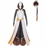 Zhongli Genshin Impact XL - Komplet Cosplay z Peruką i Płaszczem