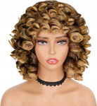 PORSMEER Peruka Afro Ombre Kinky Curly Kręcone Włosy Krótkie