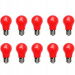 Aiwerttes - Zestaw 10 kolorowych żarówek LED E27 3W A50 (czerwone)