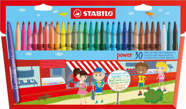 Pisaki STABILO POWER a-30 kolorowe pisaliście 30 sztuk