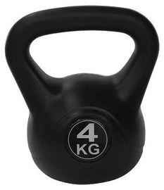 Kettlebell powlekany plastikiem 4 kg czarny