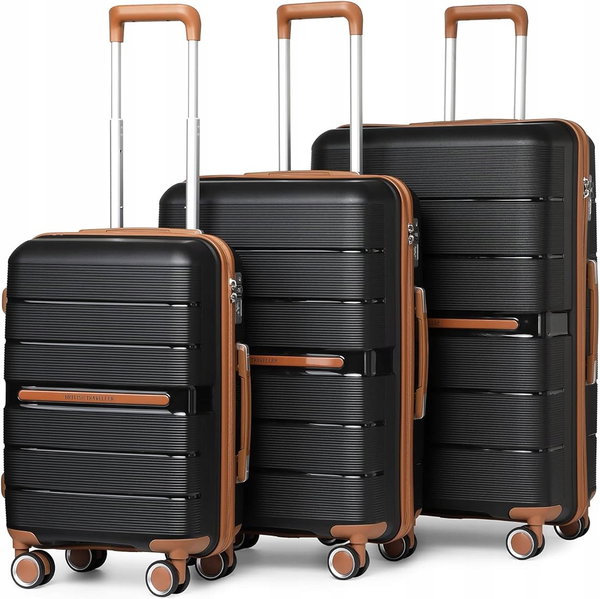 BRITISH TRAVELLER Walizka twarda zestaw polipropylen K2392L3SET 92 l