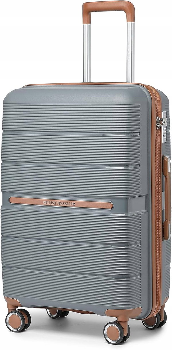 DUŻA WALIZKA BRITISH TRAVELLER 101L 76 x 49,2 x 31 CM PP TSA 4 KÓŁKA TWARDA