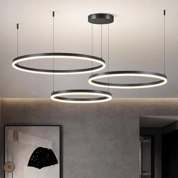 Nowoczesna lampa wisząca LED, 3-pierścieniowa, regulacją świat, żyrandol
