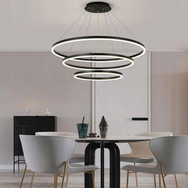 STARRYOL Nowoczesna lampa wisząca LED, kolekcja 3 pierścieni, 3 sztuki
