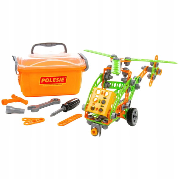Klocki konstrukcyjne zestaw samolot helikopter Mały Inżynier DIY Polesie