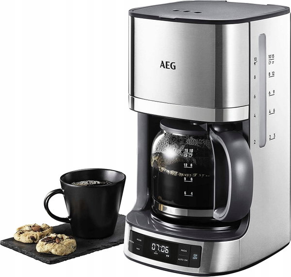 Ekspres przelewowy do kawy AEG KF7700 1,4 l czarny 1080W timer wyświetlacz