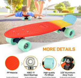 Deskorolka dla dzieci dziecka klasyczna mała GIEMIT x wielokolorowy