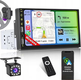 Inefala Radio samochodowe Bluetooth 1 DIN z bezprzewodowym